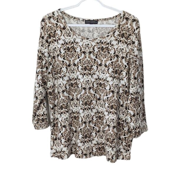 Classic editions Barocco boho damask knit shirt Large @F1 - Picture 1 of 11